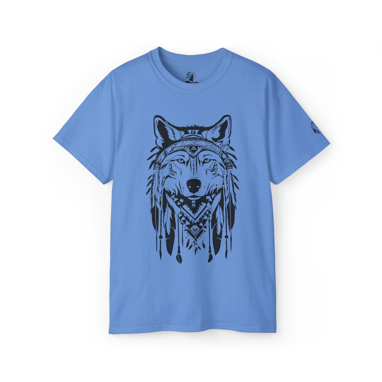 Native American Wolf and Feathers Design Tee