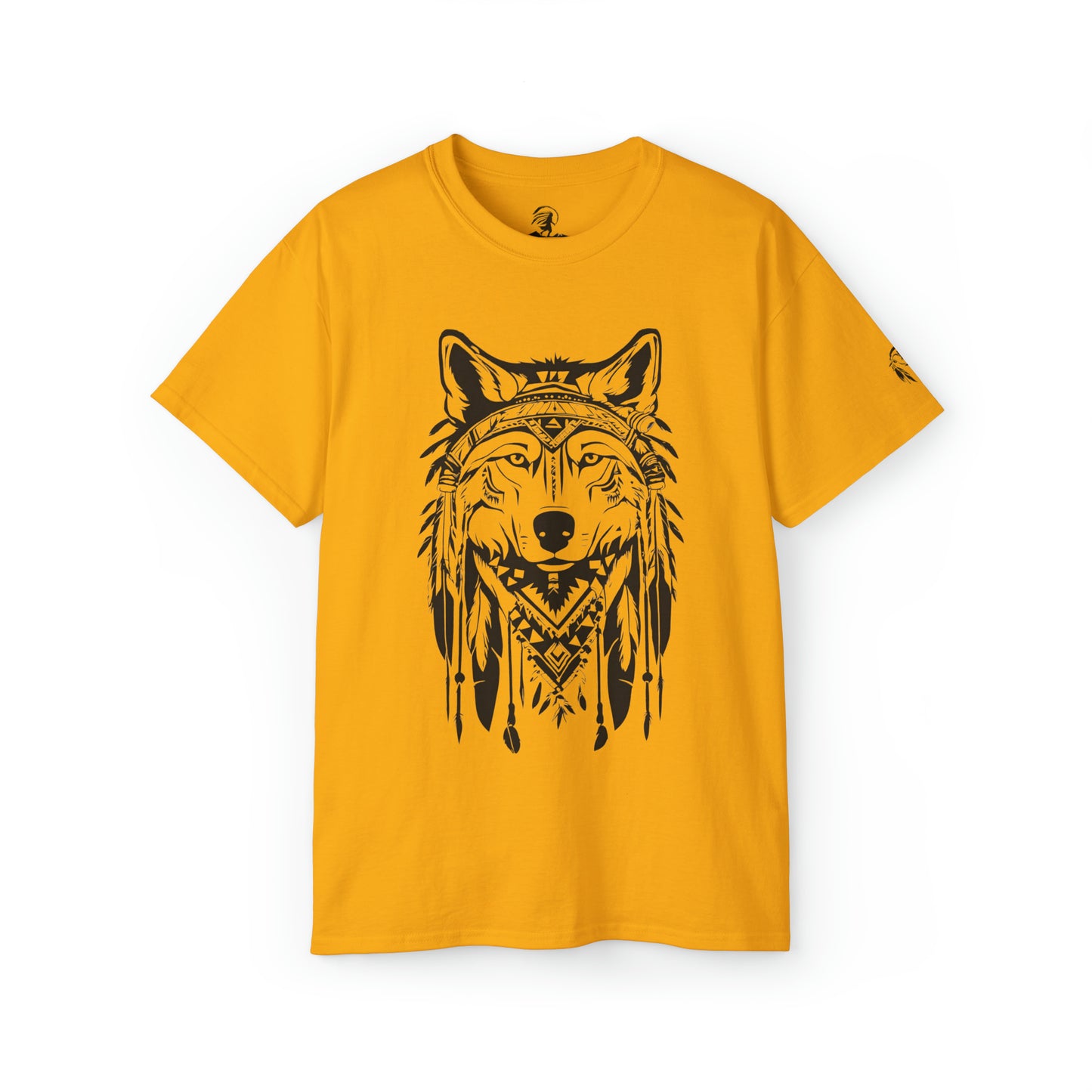 Native American Wolf and Feathers Design Tee