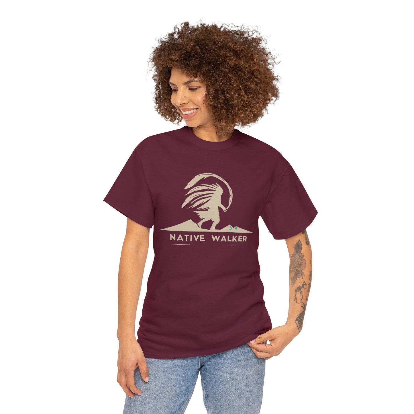 Native American Design T-shirt with Native Walker Logo