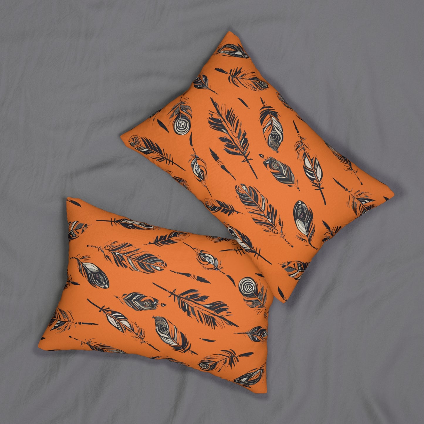 Native American Lumbar Pillow Feathers Design