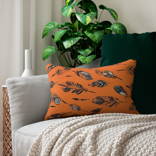 Native American Lumbar Pillow Feathers Design