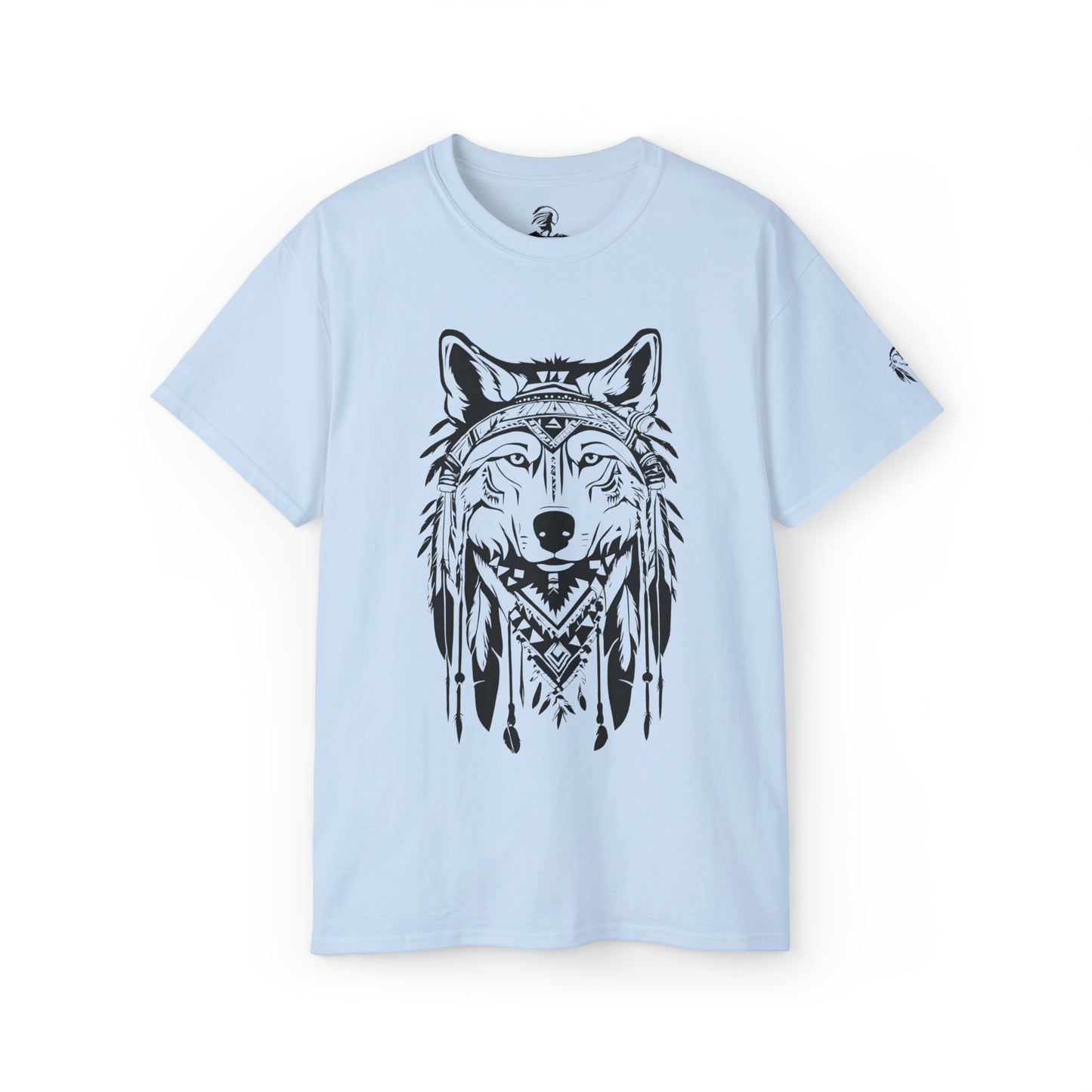 Native American Wolf and Feathers Design Tee