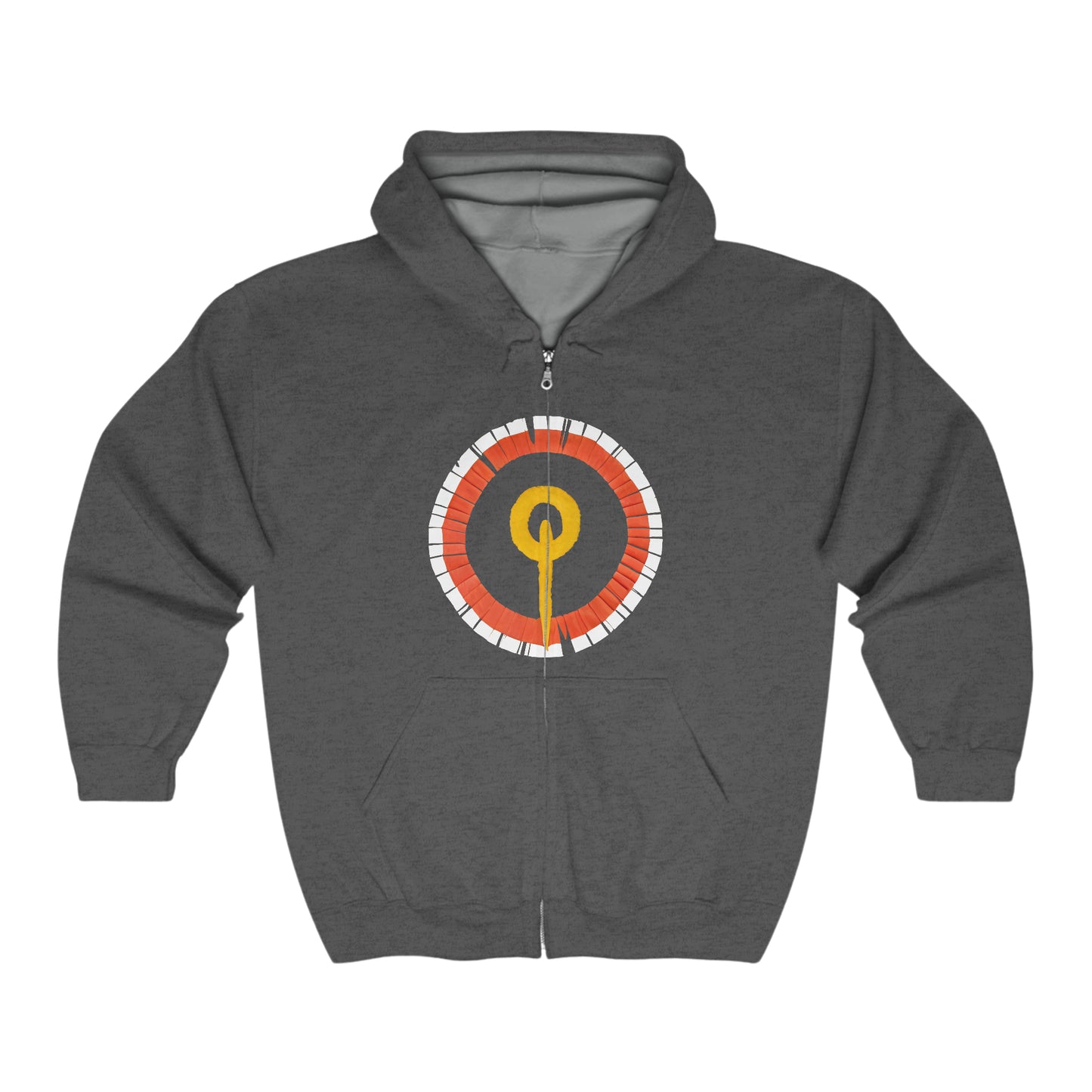 Native American Inspired Design Full Zip Hooded Sweatshirt