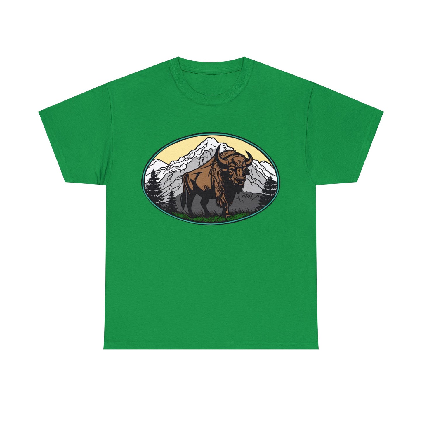 Native American Inspired Design Buffalo Mountain Tee Shirt