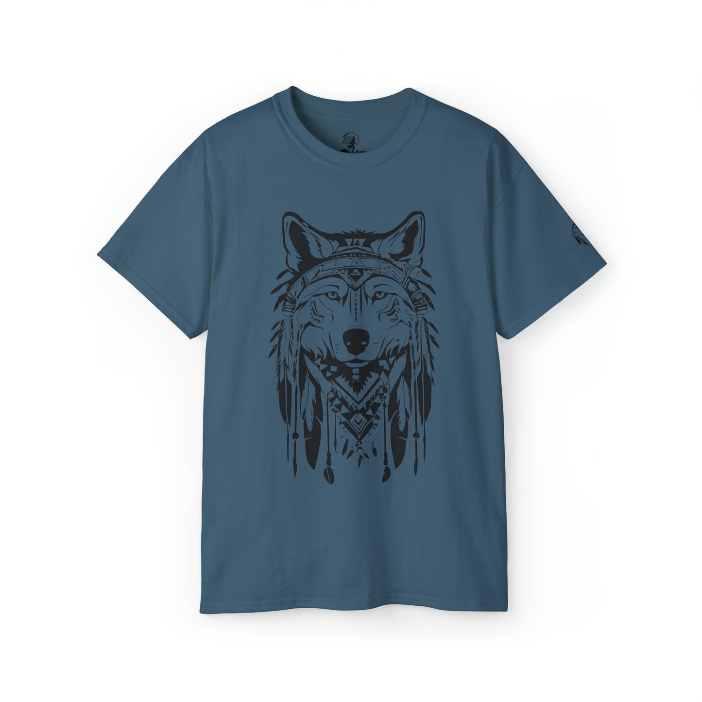 Native American Wolf and Feathers Design Tee