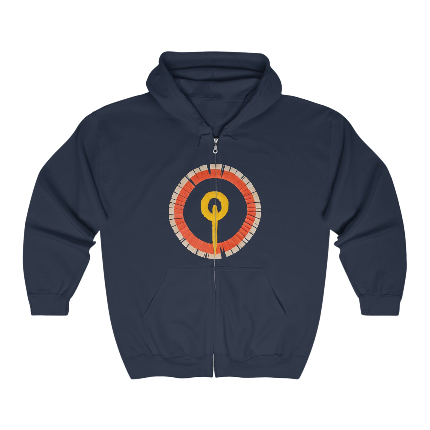 Native American Inspired Design Full Zip Hooded Sweatshirt