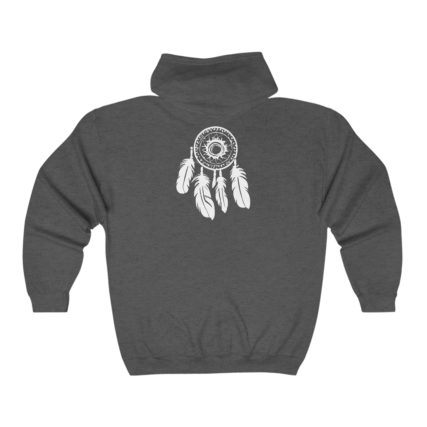 Native American Inspired Design Full Zip Hooded Sweatshirt