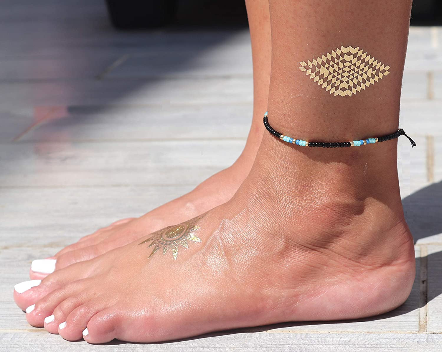 Native American Thin Beaded Ankle Bracelet