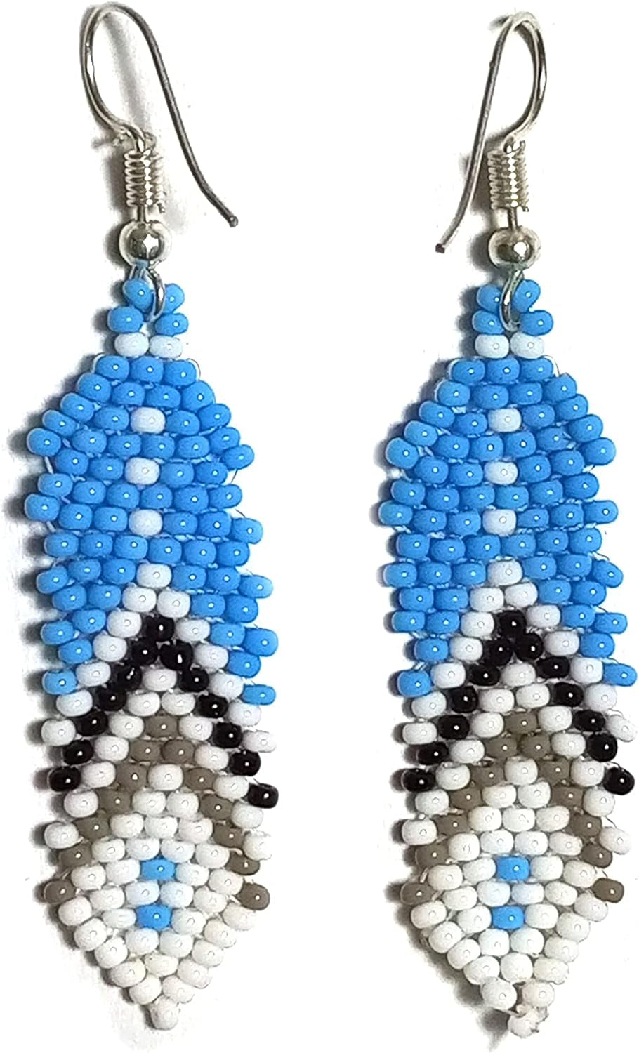 Native American Inspired Design Long Beaded Earrings