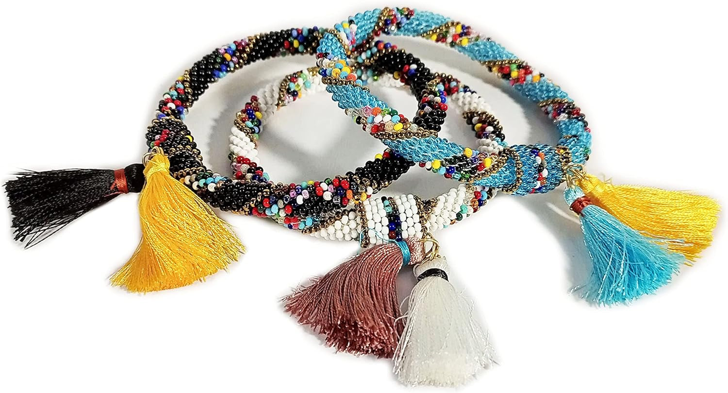 Native American Style Stretchable Crochet Rope Beaded Bracelets