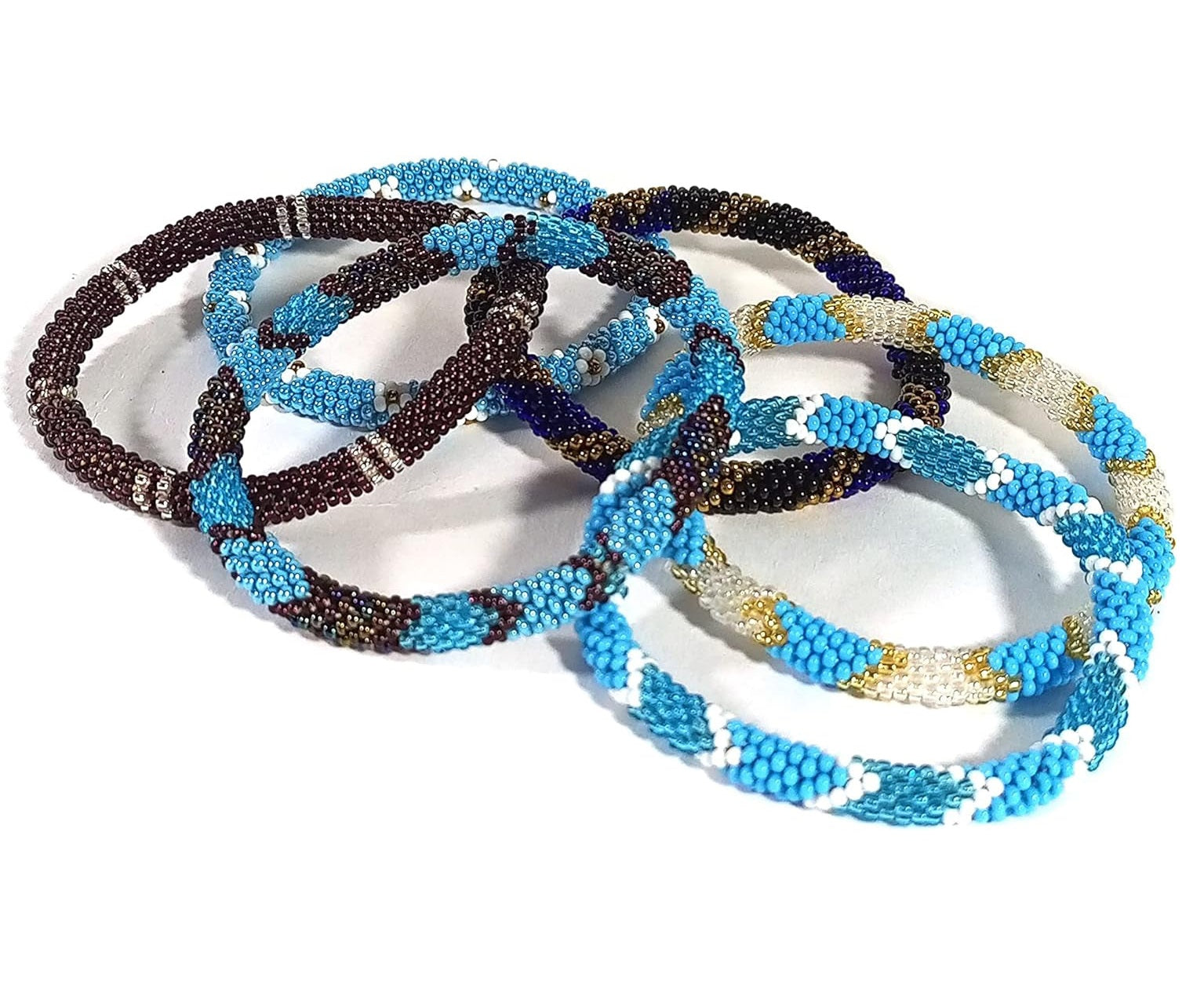 Native American Style Stretchable Crochet Rope Beaded Bracelets