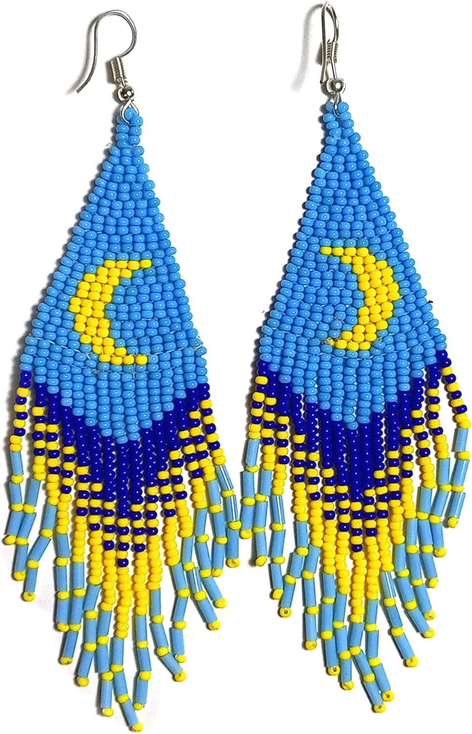 Native American Inspired Design Long Beaded Earrings