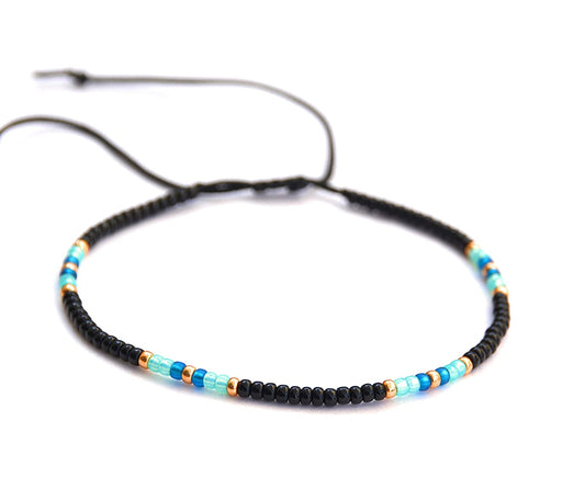 Native American Thin Beaded Ankle Bracelet